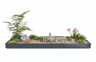现代室内植物造景3D模型下载